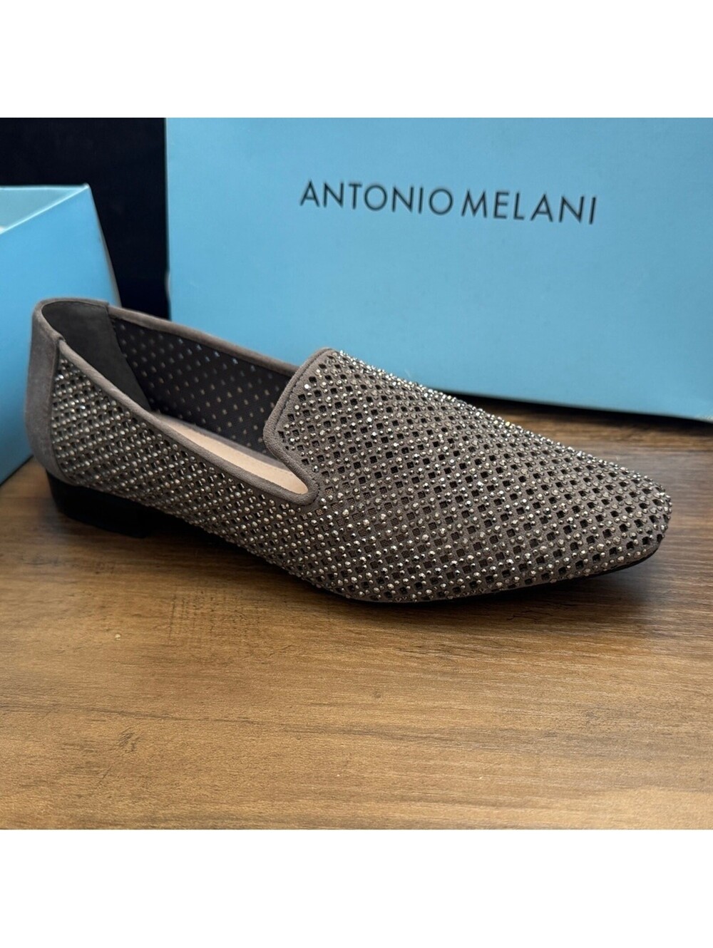 Antonio Melani Livie Mink Grey Studded Women’s Loafers Size: 9.5 NWT